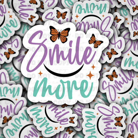 DC 1337 Smile more - die cut sticker