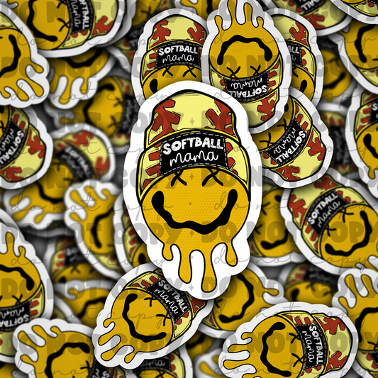 Softball Mama Die cut sticker 3-5 Business Day TAT