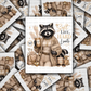 DS 3341 - Soft life hard limits raccoon Die Cut sticker