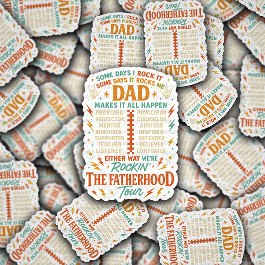 DC 1908 - Rockin the fatherhood tour Die Cut Sticker