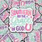 DS 3162 - Southern By The Grace Of God Cut sticker