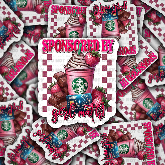 DC607 Sponsored by girl math pink Die cut sticker 3-5 Business Day TAT
