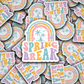 DC 1483 - Spring break with flower and rainbow die cut sticker