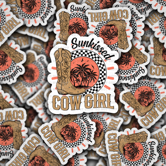 DC 1801 - Sunkissed cowgirl Die Cut Sticker