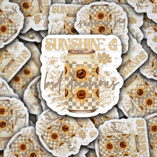 DC 1874 - Sunshine and bad decisions Die Cut Sticker