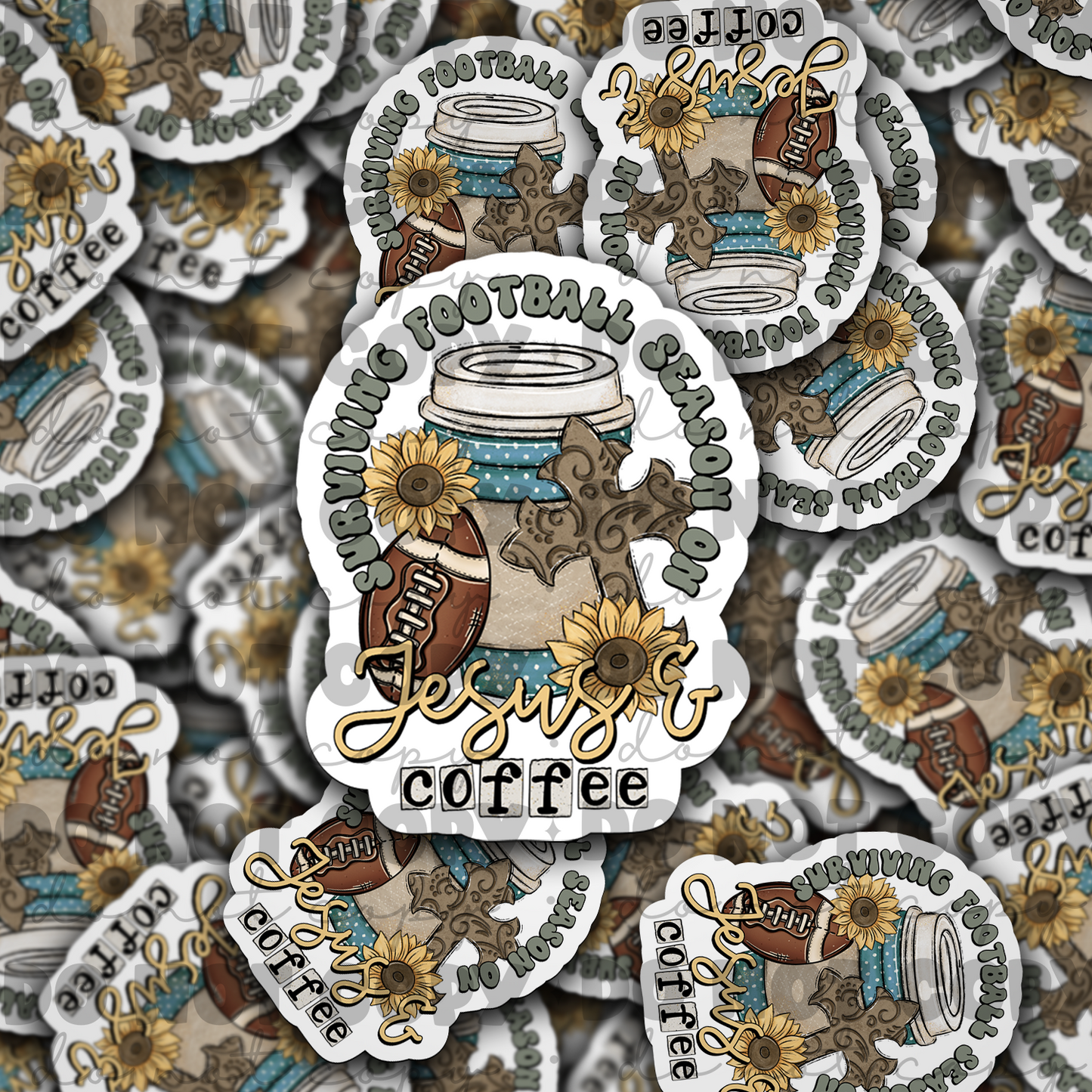 Surviving football season Die cut sticker 3-5 Business Day TAT