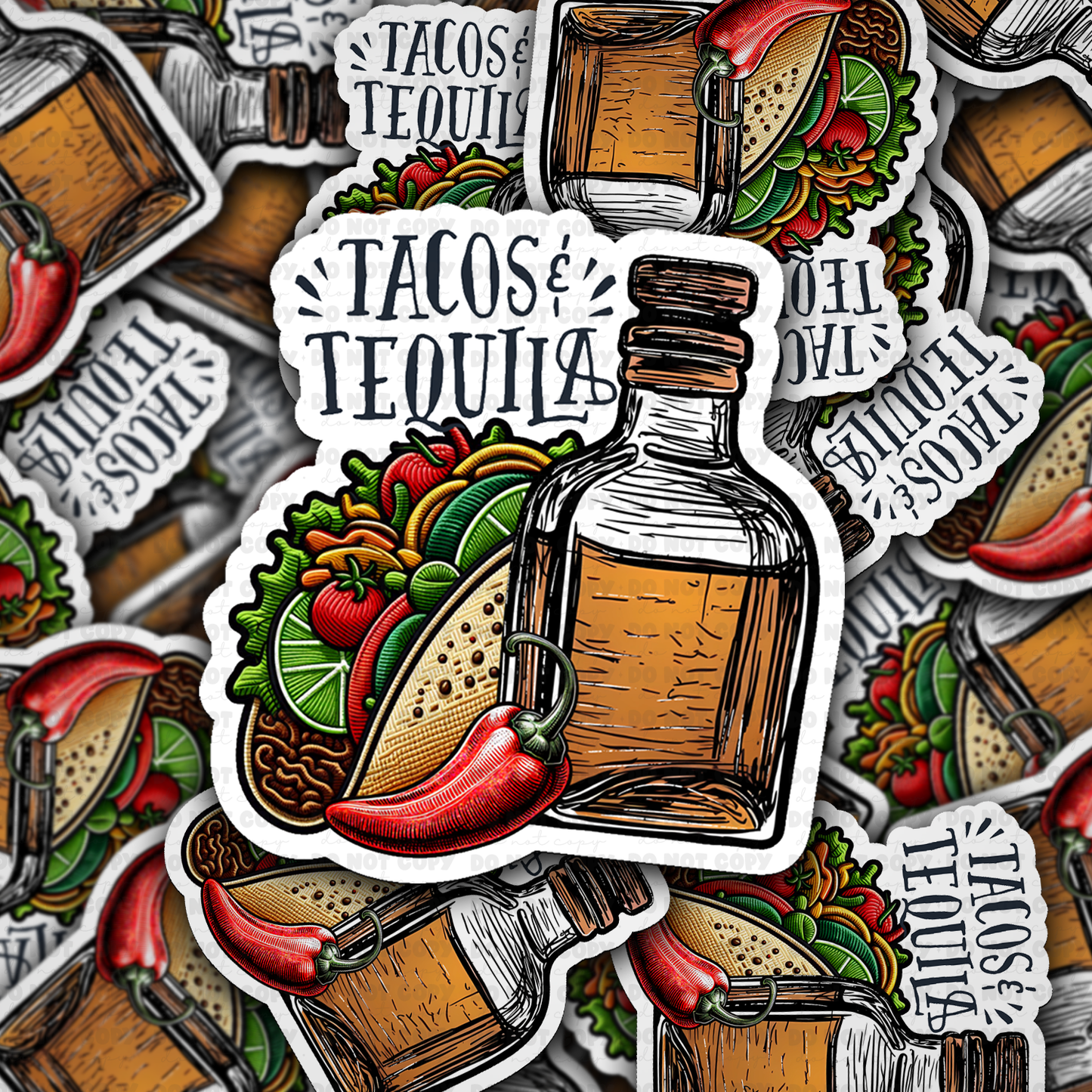 DS 2851 - Tacos & Tequila Die Cut sticker