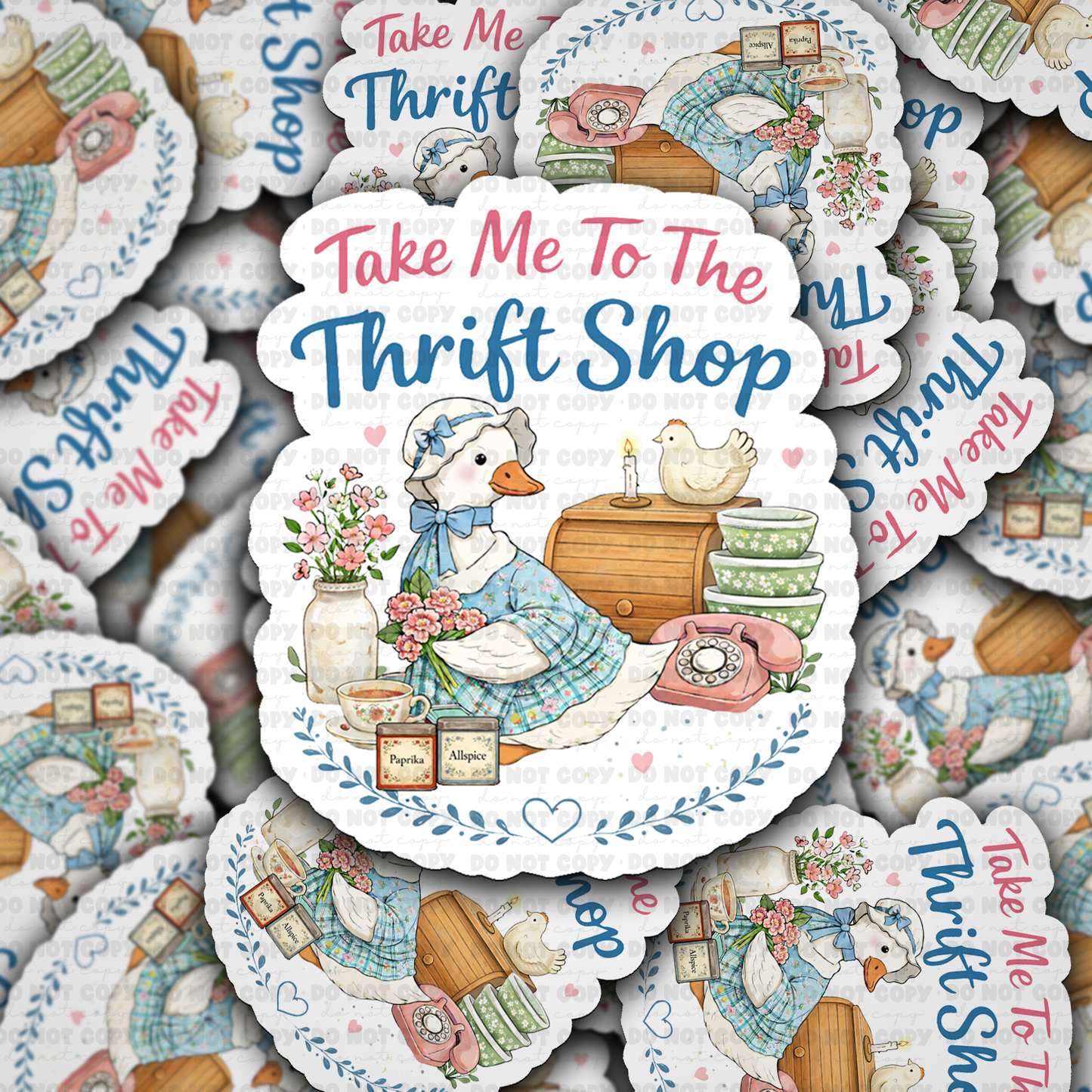 DS - 2587 Take me to the thrift shop Die Cut Sticker