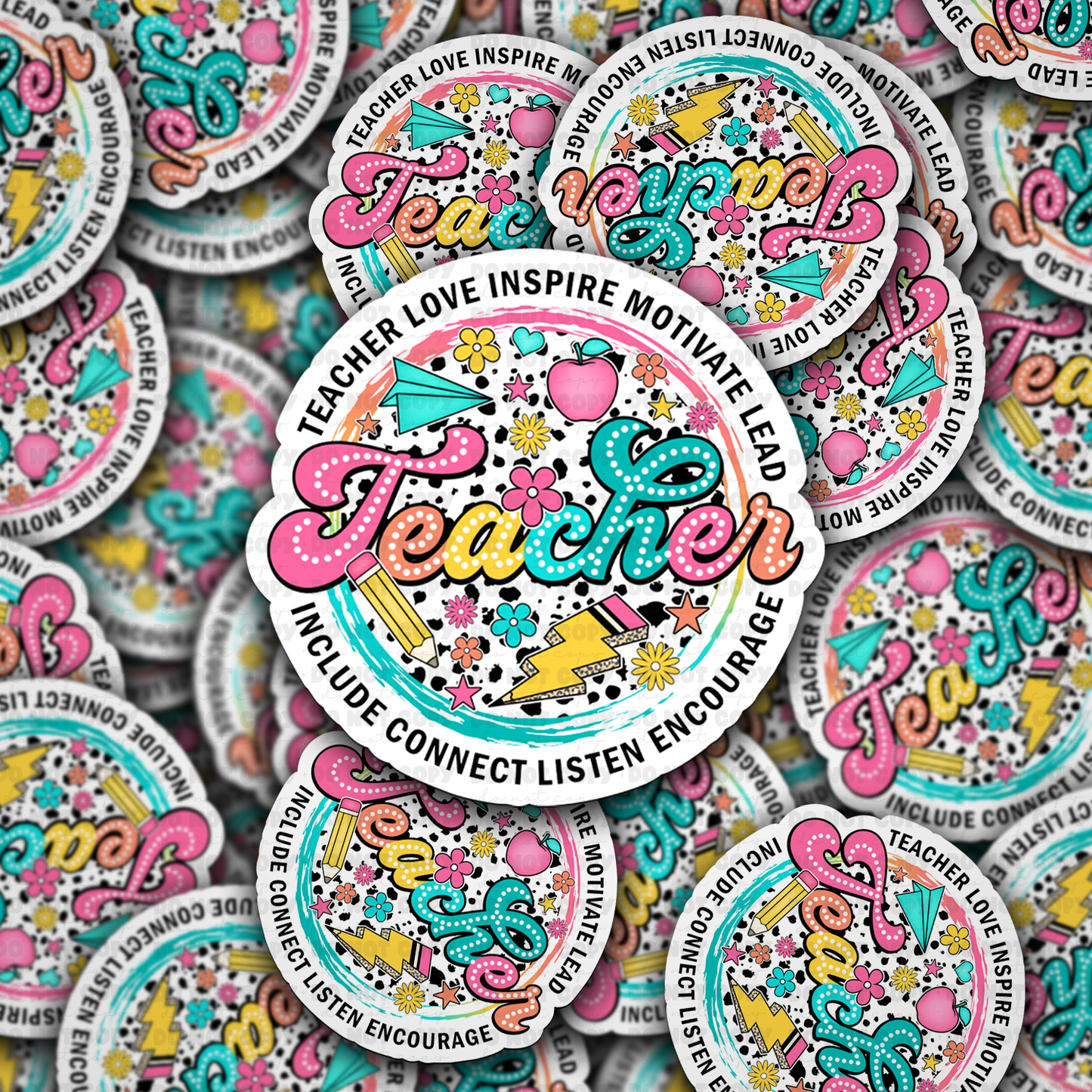 DC 1693 - Teacher circle Die Cut Sticker