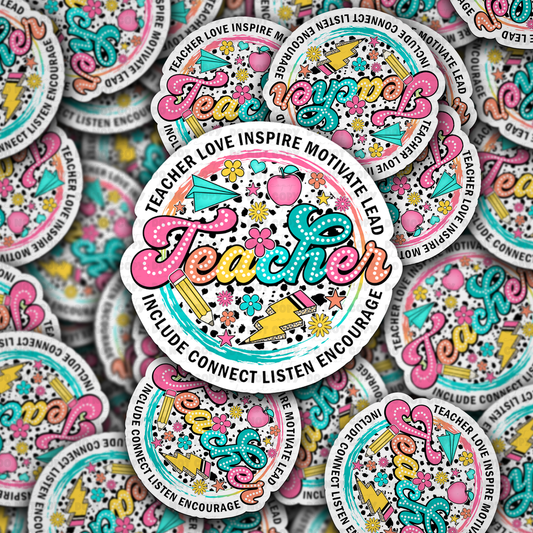 DC 1693 - Teacher circle Die Cut Sticker