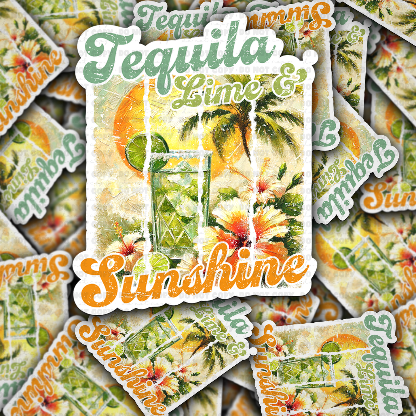 DC 1625 -Tequila lime and sunshine Die Cut Sticker