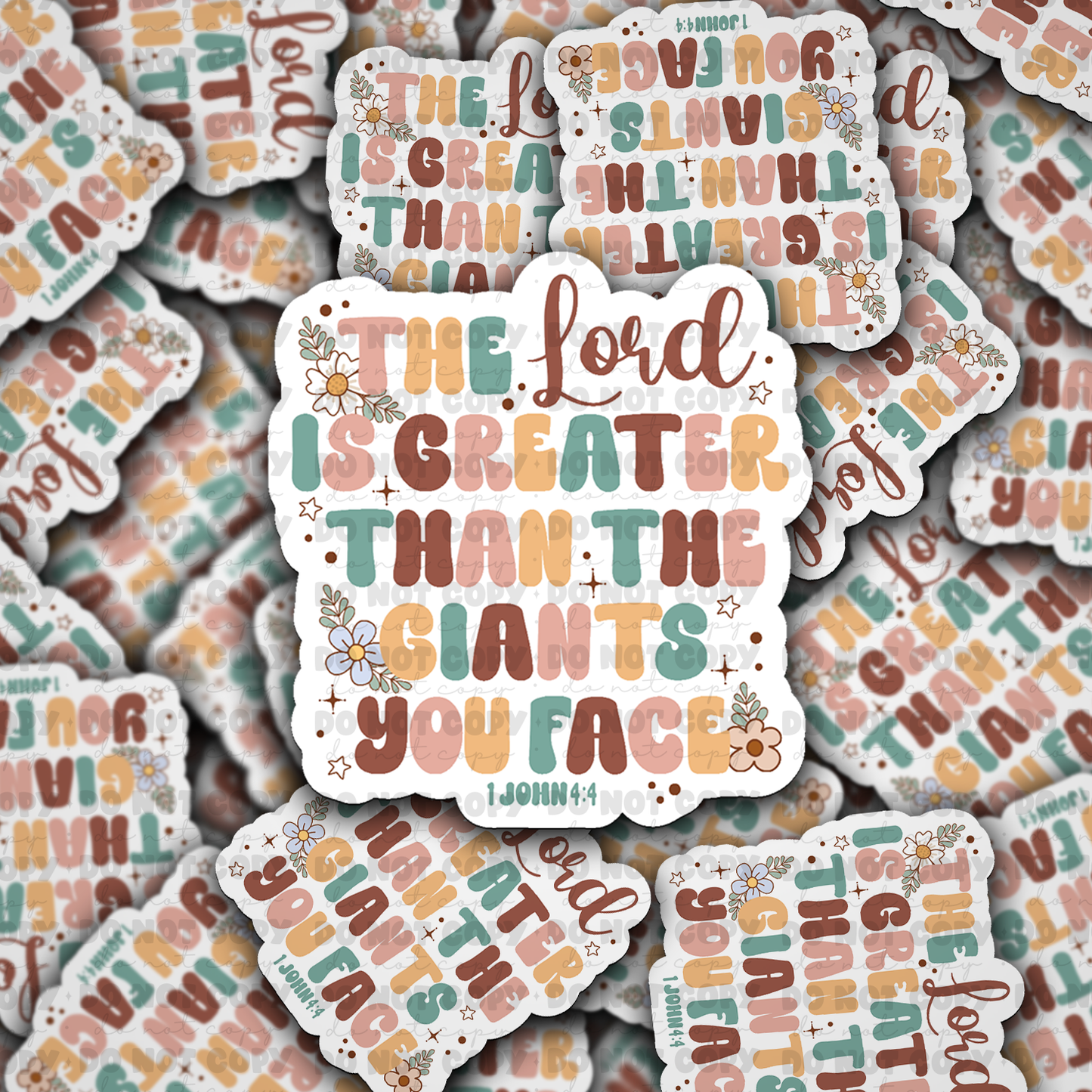 DC610 The lord is greater than the giants  Die cut sticker 3-5 Business Day TAT
