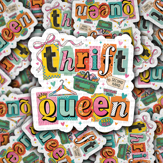 DS - 2701 Thrift queen Die Cut sticker