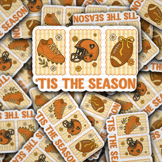 DC 2160 - Tis the season football Die Cut Sticker