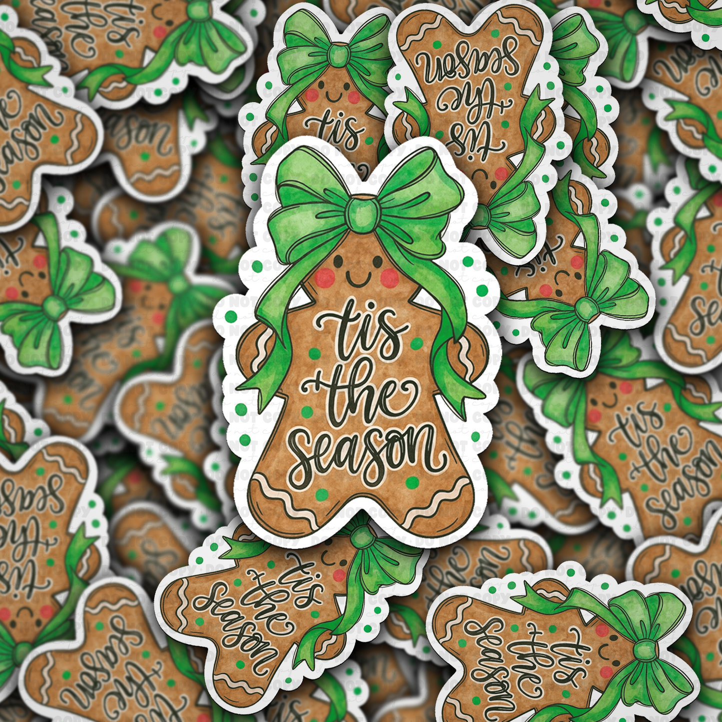 DC 2177 - Tis the season gingerbread Die Cut Sticker