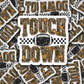 DS 3345 - Touch down camo print with football Die Cut sticker