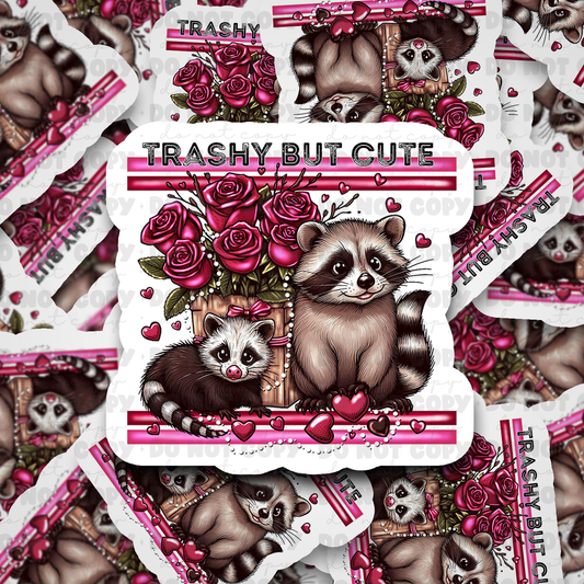DC523 trashy but cute Die cut sticker 3-5 Business Day TAT