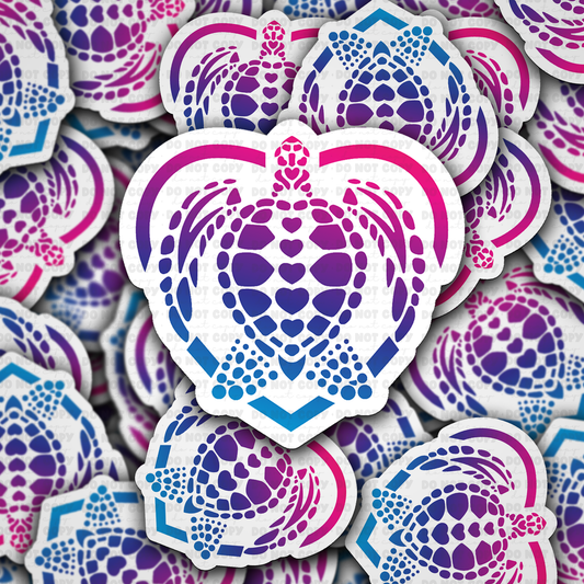 DS 3063 - Colorful Turtle Die Cut sticker