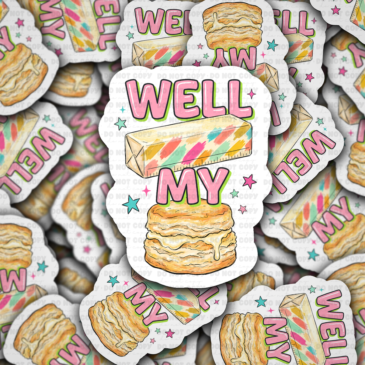 DS 3347 - Well butter my biscuits Die Cut sticker