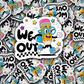 DC 1843 - We out blue pencil Die Cut Sticker