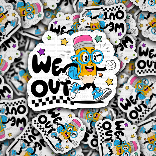 DC 1843 - We out blue pencil Die Cut Sticker