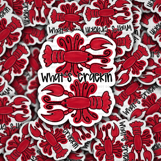DC 1425  - What's Crackin die cut sticker