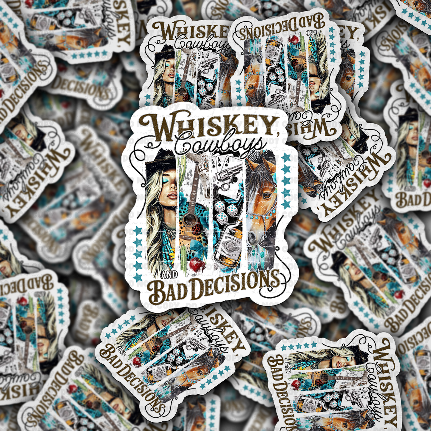 DC 1994 - Whiskey cowboys and bad decisions Die Cut Sticker