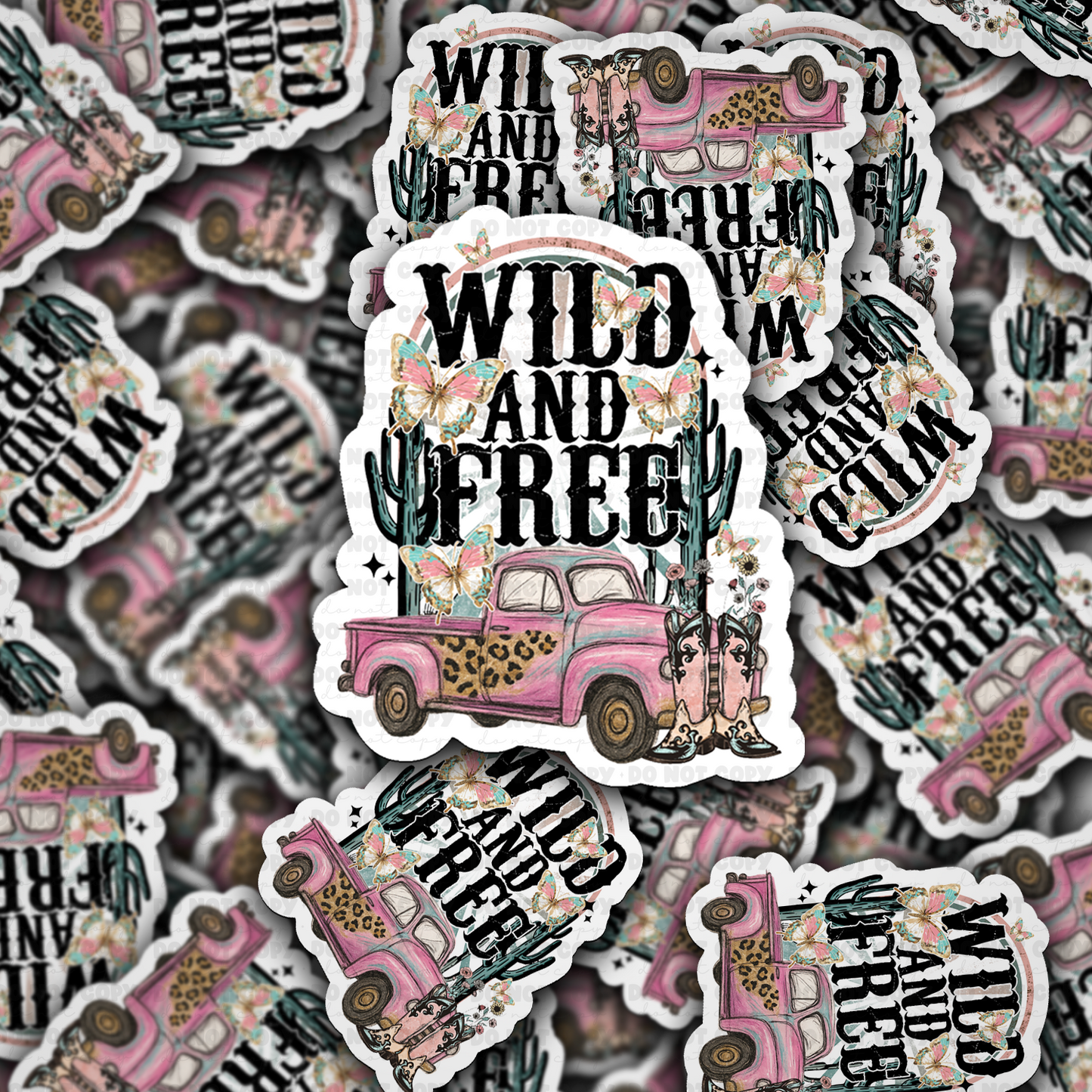 DC 2053 - Wild and free western Die Cut Sticker