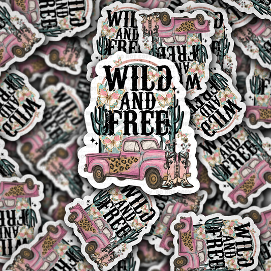 DC 2053 - Wild and free western Die Cut Sticker