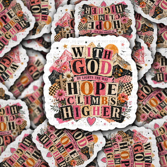 DS 3316 - With God he lights the way Die Cut sticker