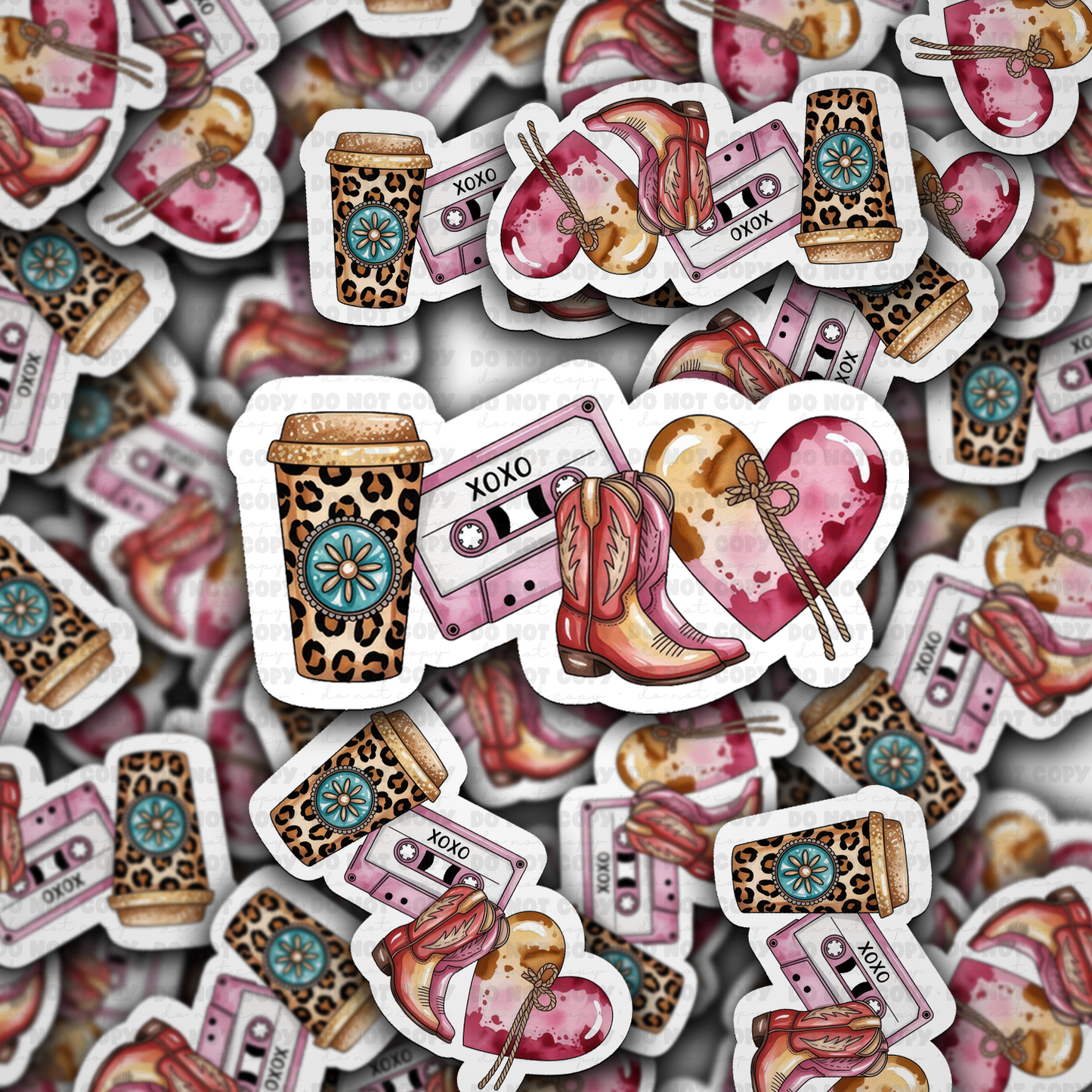 DS -2397 - Xoxo western Die Cut Sticker