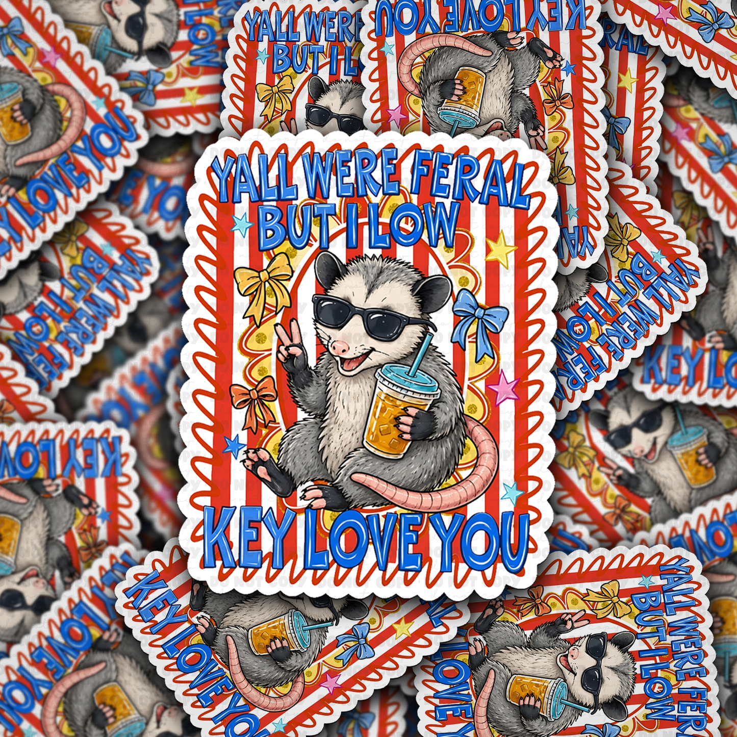 DS 3136 - Yall were Feral Die Cut sticker
