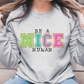 Be a nice human stitch letters *DREAM TRANSFER* DTF