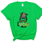 Lucky mama leopard messy bun St. Patrick's Day *DREAM TRANSFER* DTF