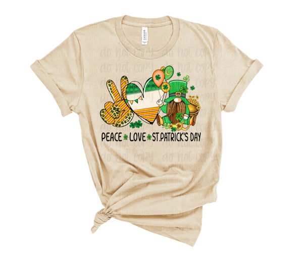 Peace love St. Patrick's day gnome *DREAM TRANSFER* DTF