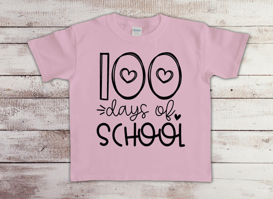 100 days of school with hearts *Choose from drop down menu*