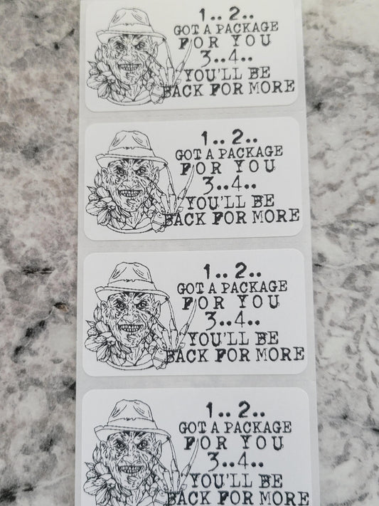 1 2 Got a package for you 3 4 you'll be back for more Halloween 50 OR 100 count