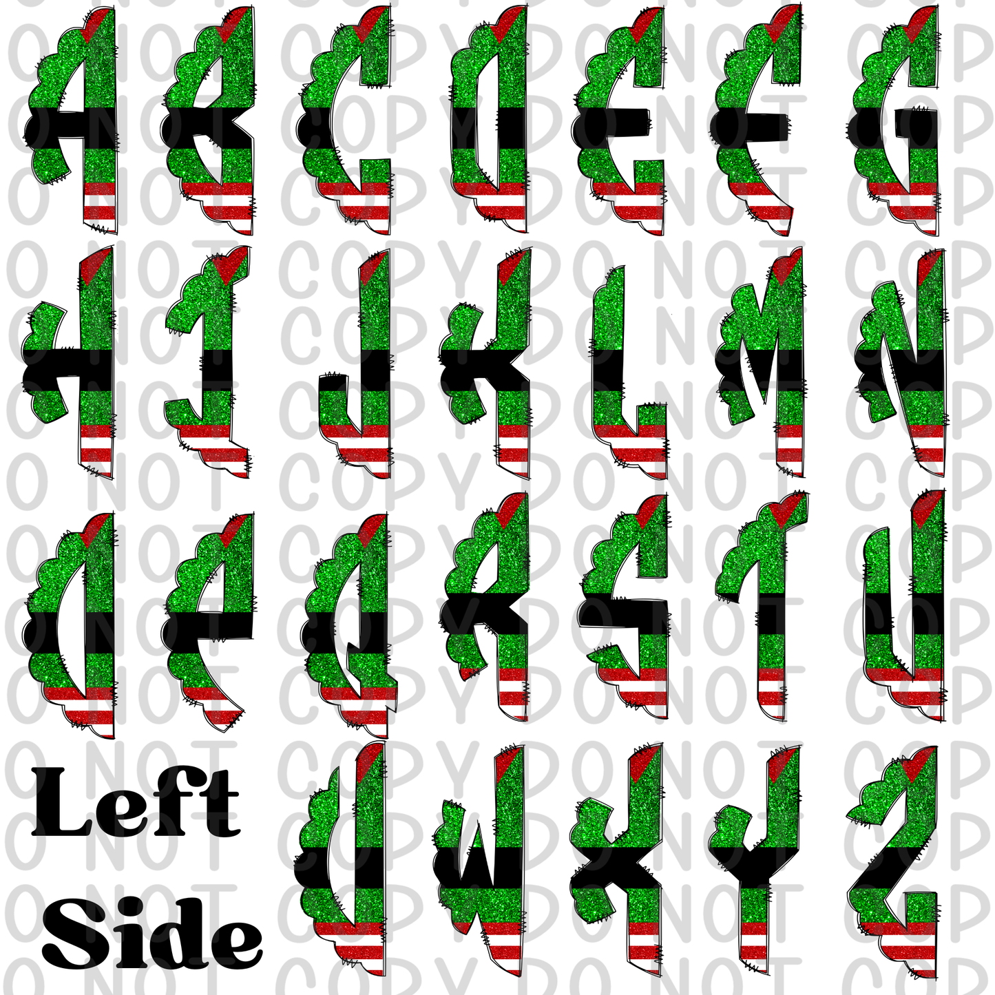 Elf Christmas Monogram *DREAM TRANSFER* DTF (Only 3 letters)