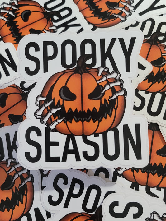 Spooky season scary pumpkin Die cut sticker 3-5 Business Day TAT