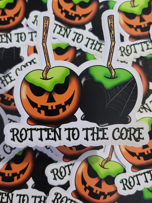 Rotten to the core apples Die cut sticker 3-5 Business Day TAT