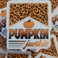 Pumpkin junkie leopard Die cut sticker 3-5 Business Day TAT