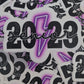 Senior purple 2023 with bolt Die cut sticker 3-5 Business Day TAT