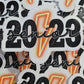 Senior orange 2023 with bolt Die cut sticker 3-5 Business Day TAT
