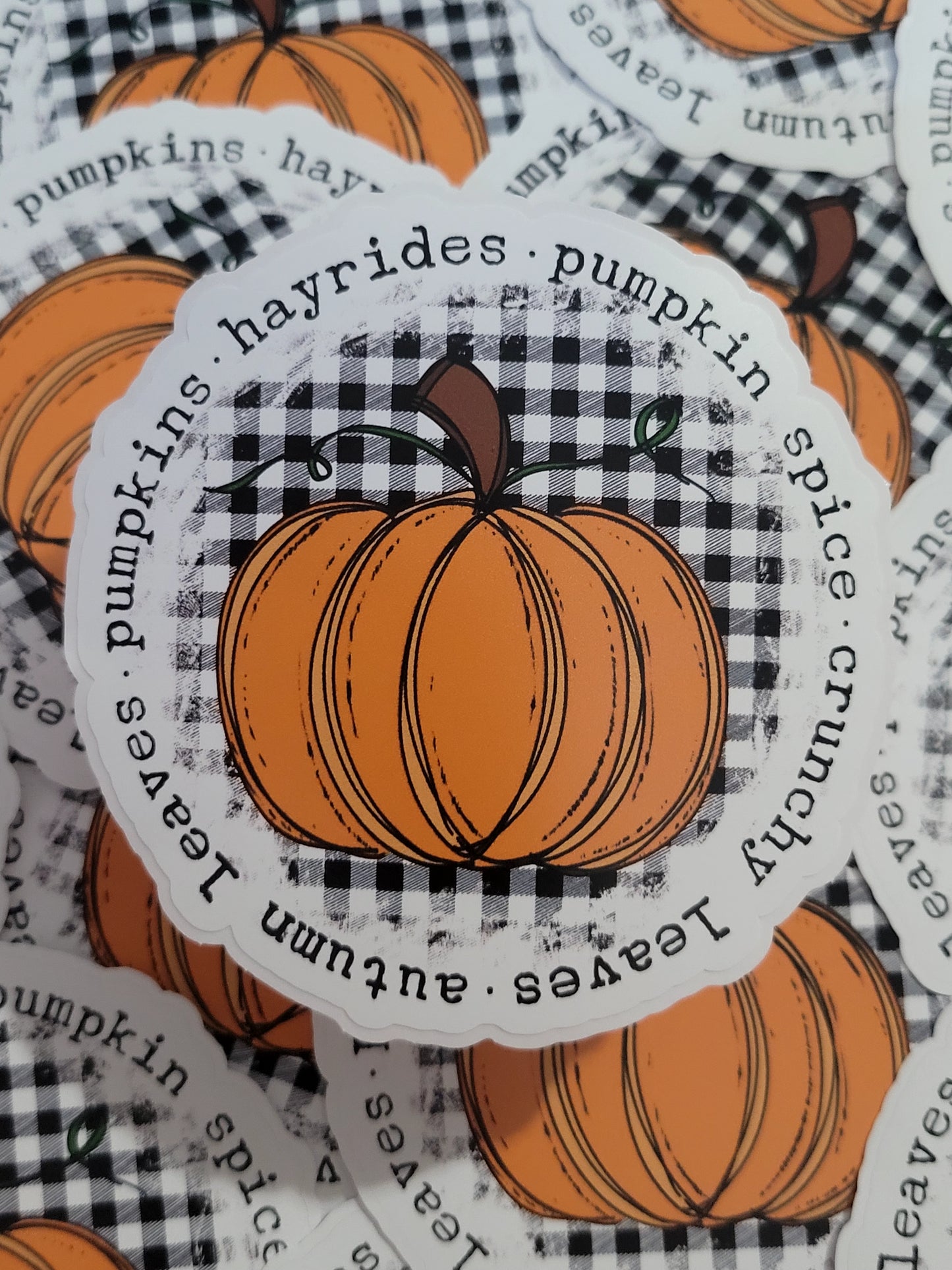 Pumpkins hayrides pumpkin spice crunchy leaves autumn leaves Die cut sticker 3-5 Business Day TAT