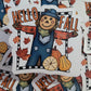 Hello fall scarecrow with leaves and pumpkins Die cut sticker 3-5 Business Day TAT