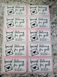 Special delivery for you Stickers 50 OR 100 count