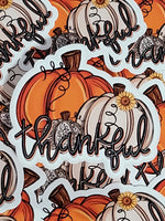 Thankful leopard pumpkins Die cut sticker 3-5 Business Day TAT
