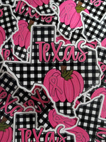 Texas state breast cancer ribbon awareness Die cut sticker 3-5 Business Day TAT