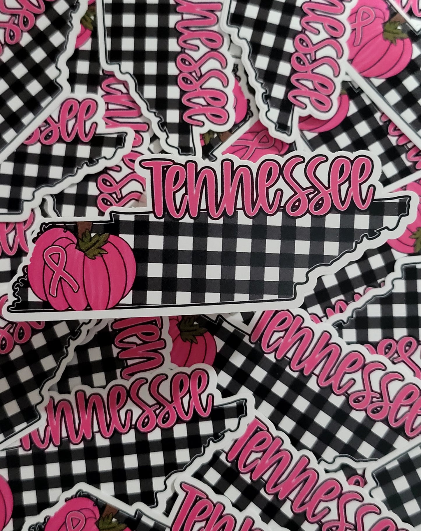 Tennessee state breast cancer ribbon awareness Die cut sticker 3-5 Business Day TAT