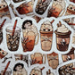 Halloween horror coffee cups Die cut sticker 3-5 Business Day TAT